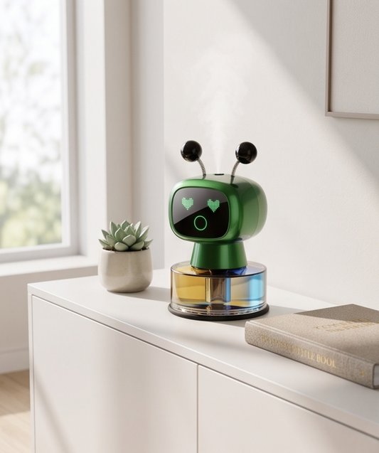 Smart Car Air Freshener AI Rechargeable Car Aroma Diffuser Smart Eyes 4 Levels of Adjustable Intelligent Car Diffuser Gift